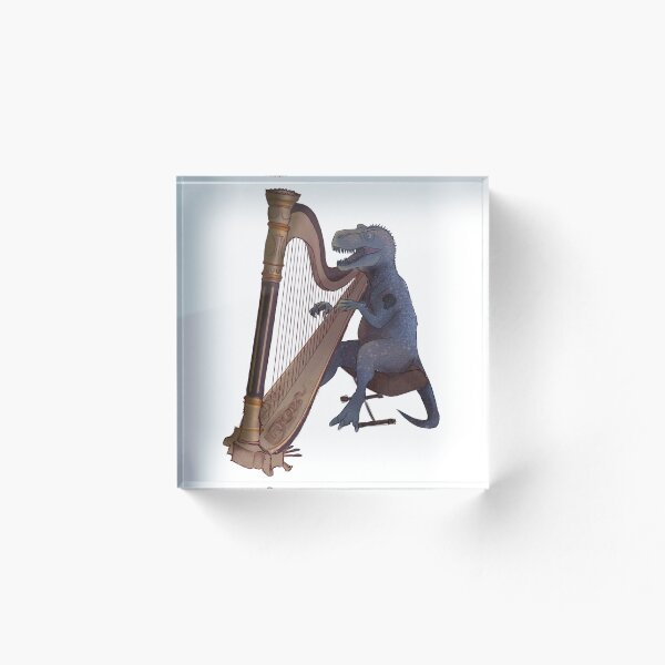 Item preview, t rex playing harp designed and sold by norah's trash can.