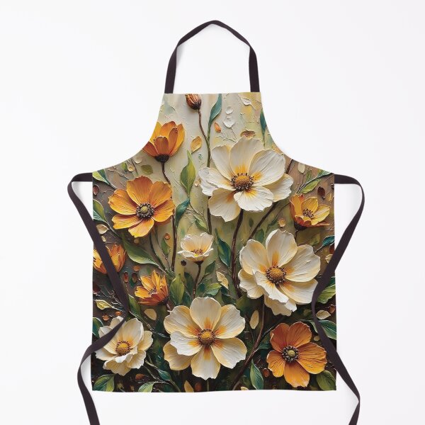 Artikelvorschau, Boho Strukturiertes Blumengemälde mit warmen Orange- und Cremetönen entworfen und verkauft von FrescoDesign.