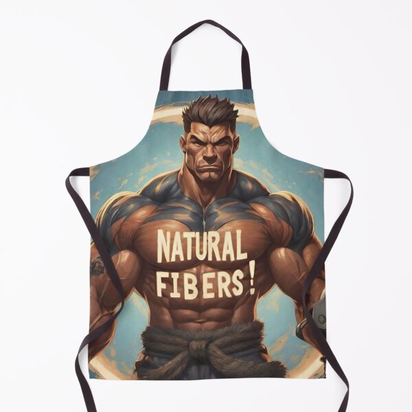 Item preview, A motivational muscular athlete with the big phrase "NATURAL FIBERS!" In the centre Inside a circle. designed and sold by Giulivo Store Graphic.