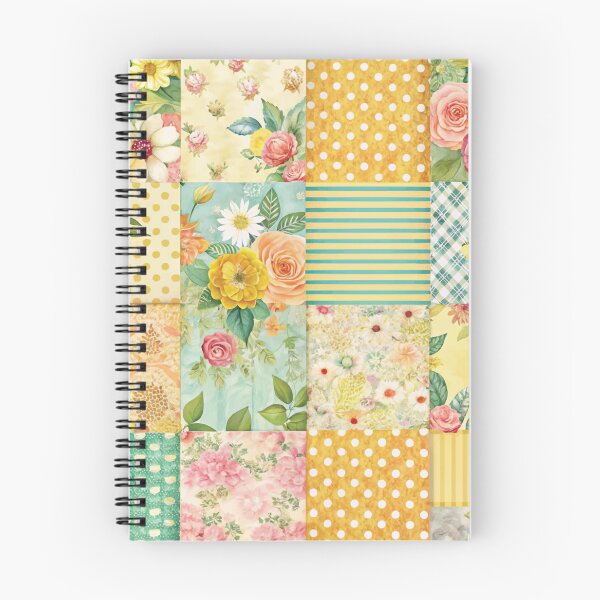Item preview, Patchwork Yellow and Pink Flowers and More designed and sold by Ketique.