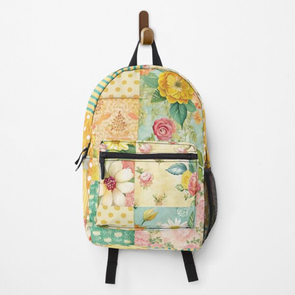Item preview, Patchwork Yellow and Pink Flowers and More designed and sold by Ketique.