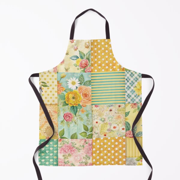 Item preview, Patchwork Yellow and Pink Flowers and More designed and sold by Ketique.