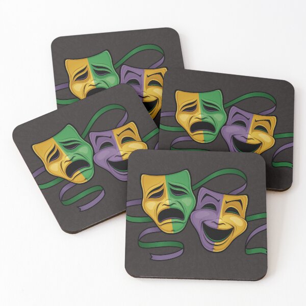 Item preview, Festive Mardi Gras Party Happy And Sad Theater Masks designed and sold by fizzgig.