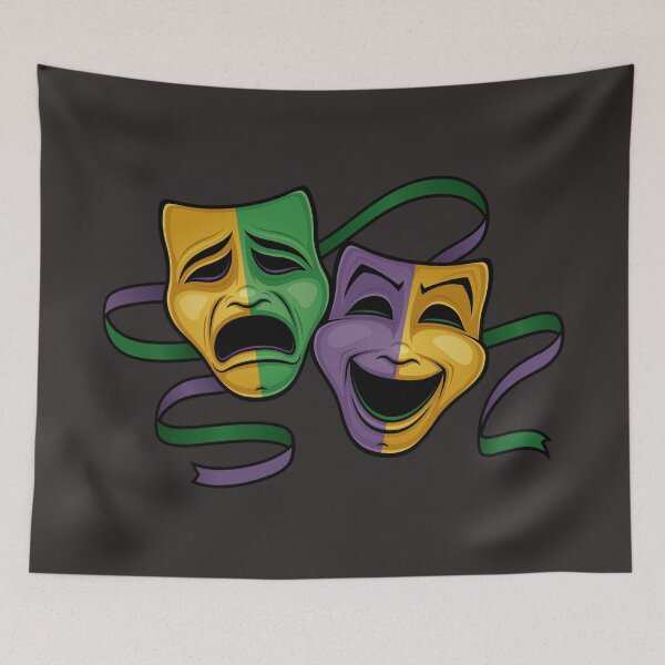 Item preview, Festive Mardi Gras Party Happy And Sad Theater Masks designed and sold by fizzgig.