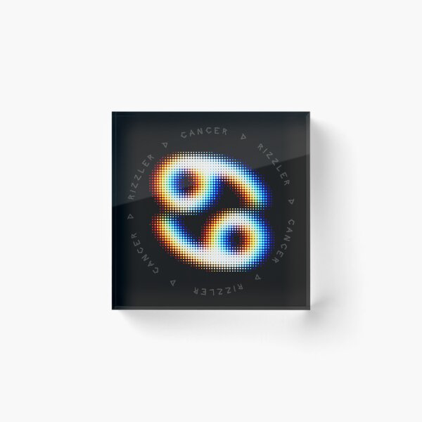 Item preview, Cancer Glitch – Halftone Zodiac Symbol in Emotional Static designed and sold by H Jonas.
