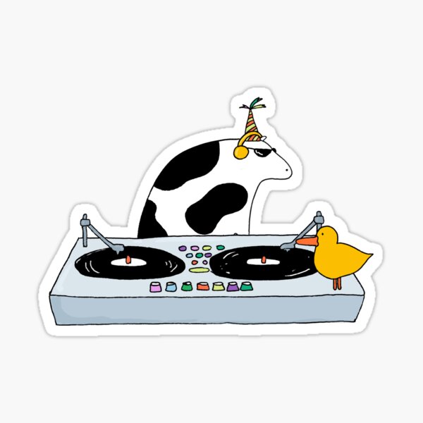Item preview, DJ Rave Cow designed and sold by onecowaday.