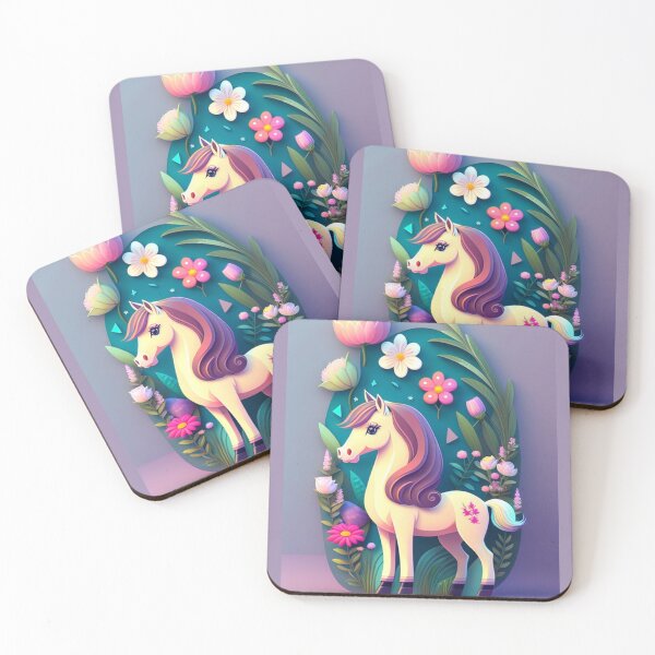 Item preview, Fantasy pony design in floral pastel shades designed and sold by HA-Design-Kunst.