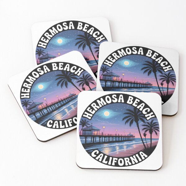 Item preview, Hermosa Beach California Night Circle Sticker designed and sold by Horizon Tales.