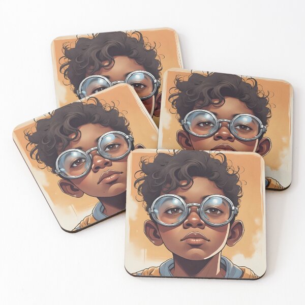 Item preview, Seeing with different eyes, visual impairment, serious child with glasses designed and sold by CeciliaGomezArt.