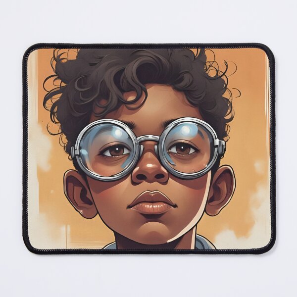 Item preview, Seeing with different eyes, visual impairment, serious child with glasses designed and sold by CeciliaGomezArt.