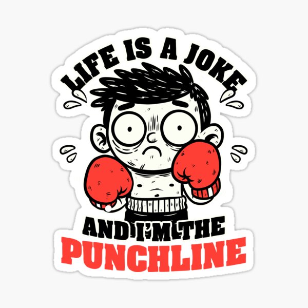 Item preview, Life Punchline Joke - Funny Pun Boxer Fighter designed and sold by Studio Mootant.