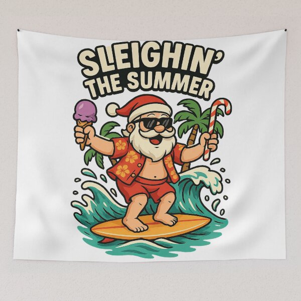 Item preview, Santa Surfing - Sleighin' the Summer Funny Christmas Design designed and sold by Pawel Kozlowski.