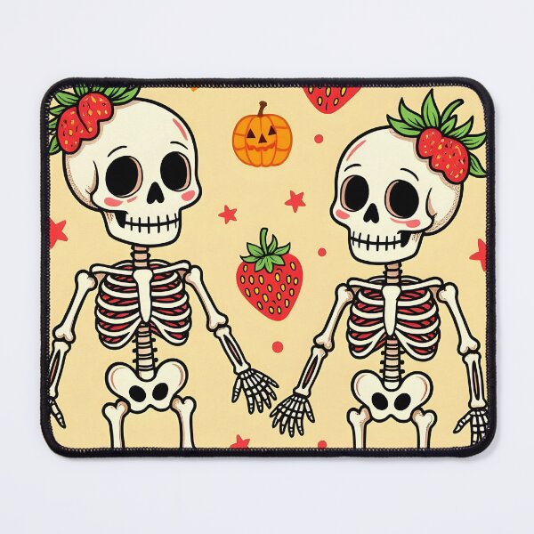 Item preview, Skulls and Strawberries – Cute Spooky Summerween Pattern designed and sold by WhimsicalThredz.