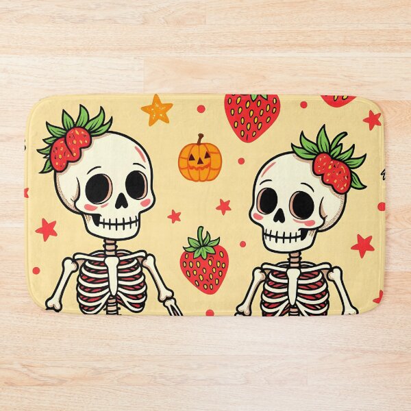 Item preview, Skulls and Strawberries – Cute Spooky Summerween Pattern designed and sold by WhimsicalThredz.
