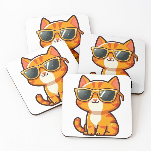 Item preview, Cool Cartoon Cat with Yellow Sunglasses – Funny Kitty Vector Design designed and sold by Confuzz1ed.