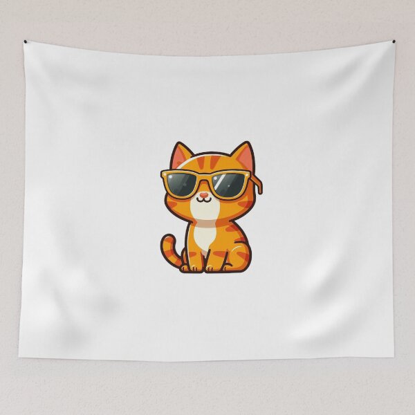 Item preview, Cool Cartoon Cat with Yellow Sunglasses – Funny Kitty Vector Design designed and sold by Confuzz1ed.