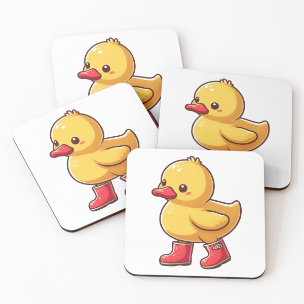Item preview, Cartoon Duckling in Red Rain Boots – Cute and Quirky Animal Art designed and sold by Confuzz1ed.