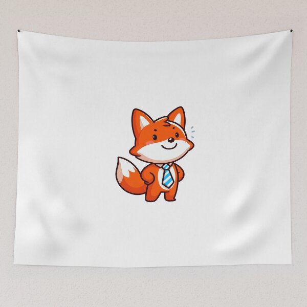 Item preview, Confident Cartoon Fox with Striped Tie – Stylish Animal Illustration designed and sold by Confuzz1ed.