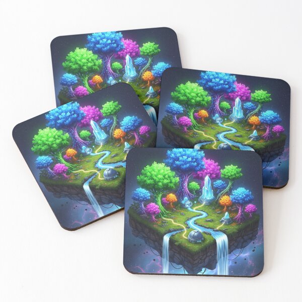 Item preview, Ethereal Forest Fragment: Isometric Sci-Fi Diorama | Bioluminescent Fantasy designed and sold by InspireHaven.