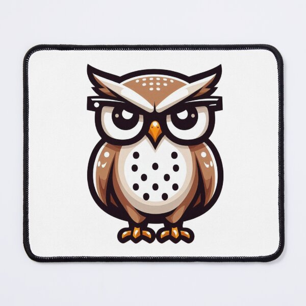 Item preview, Stern Cartoon Owl with Glasses – Serious Bird Character in Clean Vector Style designed and sold by Confuzz1ed.