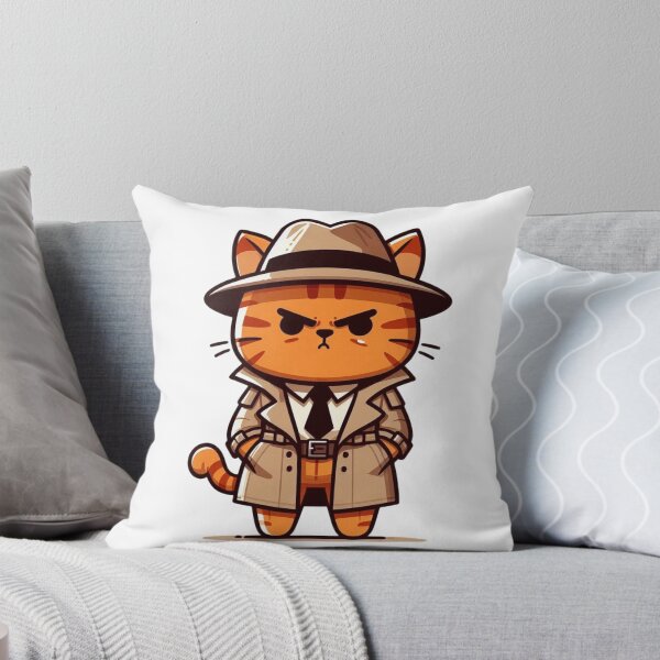 Item preview, Serious Cartoon Cat Detective – Trench Coat Feline Vector Character designed and sold by Confuzz1ed.