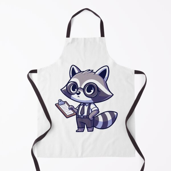 Item preview, Focused Cartoon Raccoon with Clipboard – Organized Forest Animal Art designed and sold by Confuzz1ed.