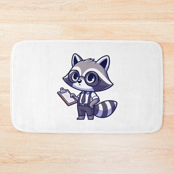 Item preview, Focused Cartoon Raccoon with Clipboard – Organized Forest Animal Art designed and sold by Confuzz1ed.