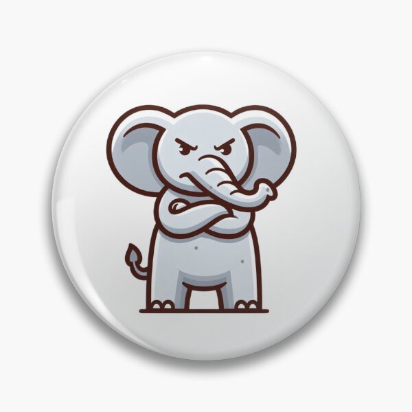 Item preview, Stern Cartoon Elephant with Attitude – Bold Vector Animal Design designed and sold by Confuzz1ed.