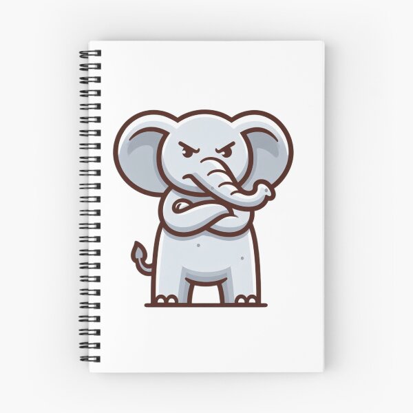 Item preview, Stern Cartoon Elephant with Attitude – Bold Vector Animal Design designed and sold by Confuzz1ed.
