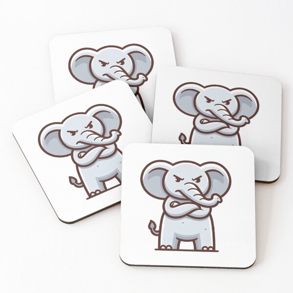 Item preview, Stern Cartoon Elephant with Attitude – Bold Vector Animal Design designed and sold by Confuzz1ed.