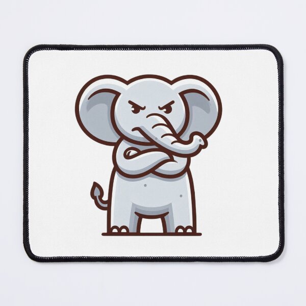 Item preview, Stern Cartoon Elephant with Attitude – Bold Vector Animal Design designed and sold by Confuzz1ed.