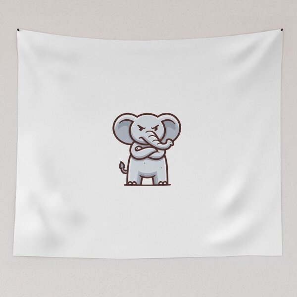 Item preview, Stern Cartoon Elephant with Attitude – Bold Vector Animal Design designed and sold by Confuzz1ed.
