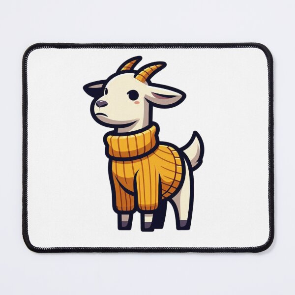 Item preview, Focused Cartoon Goat in Turtleneck – Stylish Farm Animal Vector Art designed and sold by Confuzz1ed.