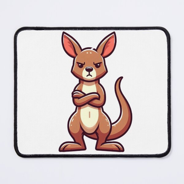 Item preview, Serious Cartoon Kangaroo with Crossed Arms – Tough Aussie Animal Art designed and sold by Confuzz1ed.