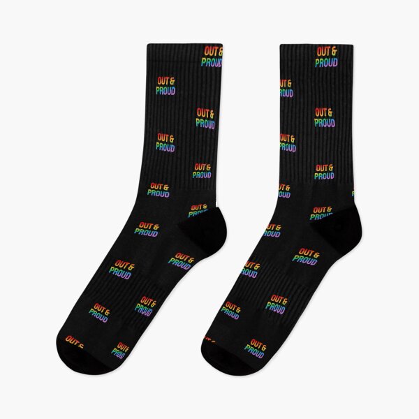 Item preview, Out and proud rainbow text LGBTQ pride designed and sold by Inspirationmotivation.