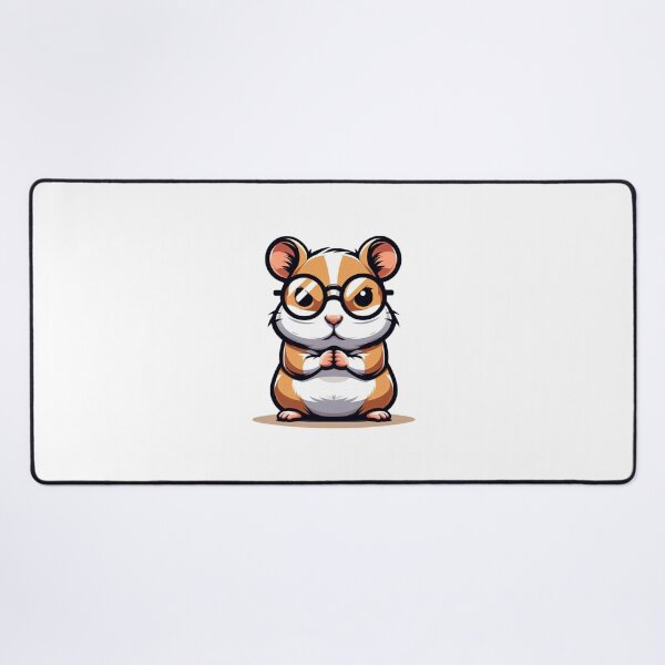 Item preview, Stern Cartoon Hamster with Big Glasses – Funny Tiny Animal Vector Art designed and sold by Confuzz1ed.