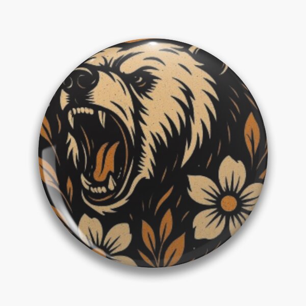 Item preview, Roaring Bear Floral Contrast designed and sold by MugLifeCo.