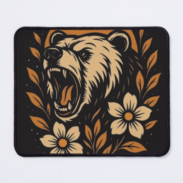 Item preview, Roaring Bear Floral Contrast designed and sold by MugLifeCo.