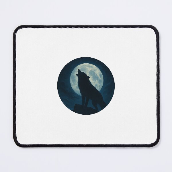 Item preview, Howling Wolf Under the Full Moon – Circular Night Sky Art designed and sold by Aucia.
