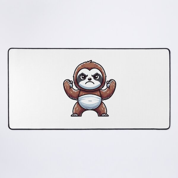 Item preview, Angry Cartoon Sloth Standing Up – Grumpy Lazy Rage designed and sold by Confuzz1ed.