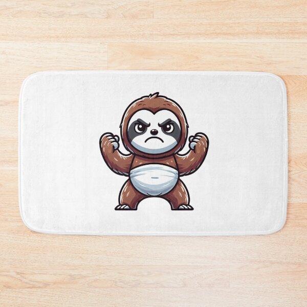 Item preview, Angry Cartoon Sloth Standing Up – Grumpy Lazy Rage designed and sold by Confuzz1ed.