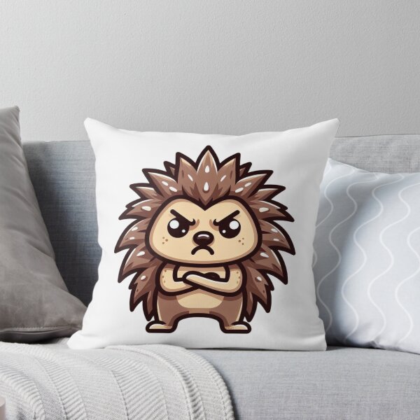 Item preview, Angry Cartoon Hedgehog with Raised Spikes – Prickly Mood Design designed and sold by Confuzz1ed.