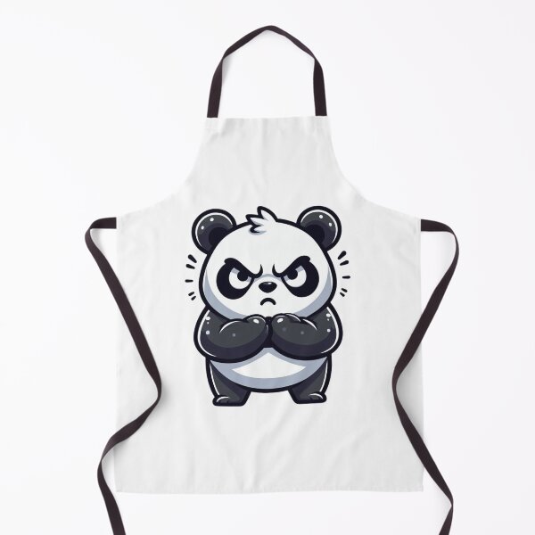 Item preview, Angry Cartoon Panda with Clenched Paws – Cute Yet Furious designed and sold by Confuzz1ed.