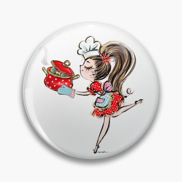 Item preview, Cute Girl Chef Cooking Illustration designed and sold by KaramfilaS.