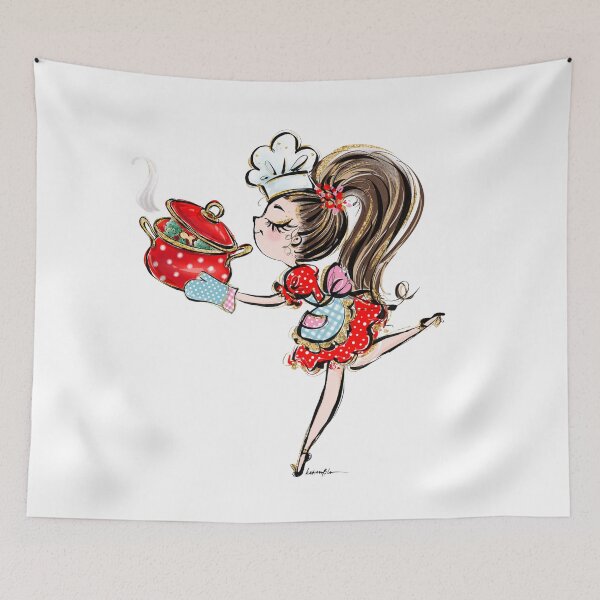 Item preview, Cute Girl Chef Cooking Illustration designed and sold by KaramfilaS.