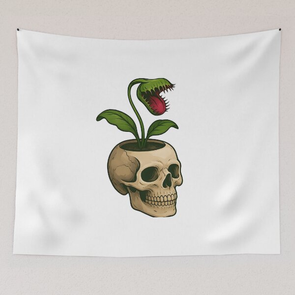 Item preview, Skull Planter with Venus Flytrap designed and sold by Dsgn25.