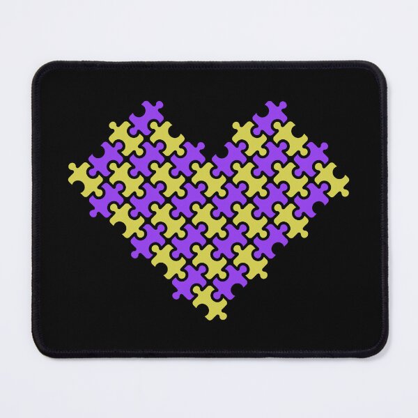Item preview, Heart puzzle, yellow and purple pieces designed and sold by Artejuli.