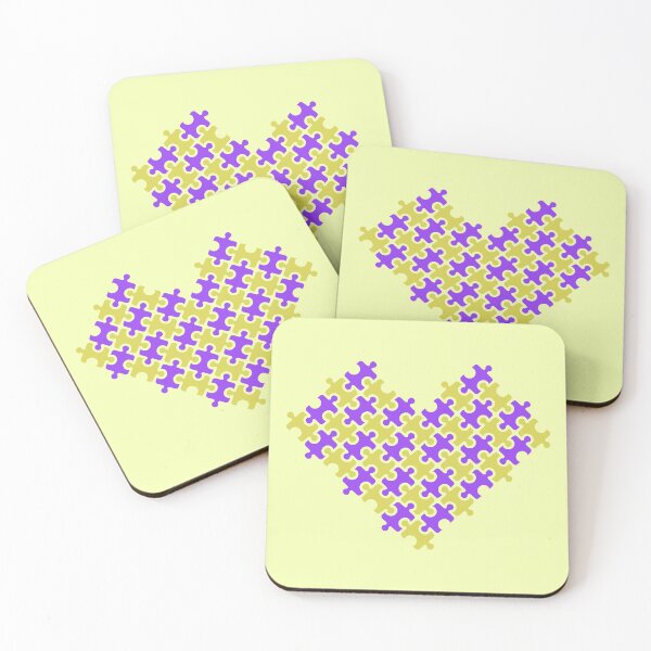 Item preview, Heart puzzle, yellow and purple pieces designed and sold by Artejuli.