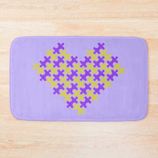 Item preview, Heart puzzle, yellow and purple pieces designed and sold by Artejuli.