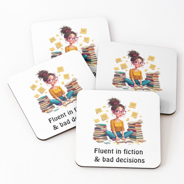 Item preview, Fluent in fiction & bad decisions - from the diary of a bookworm designed and sold by Obsessities.